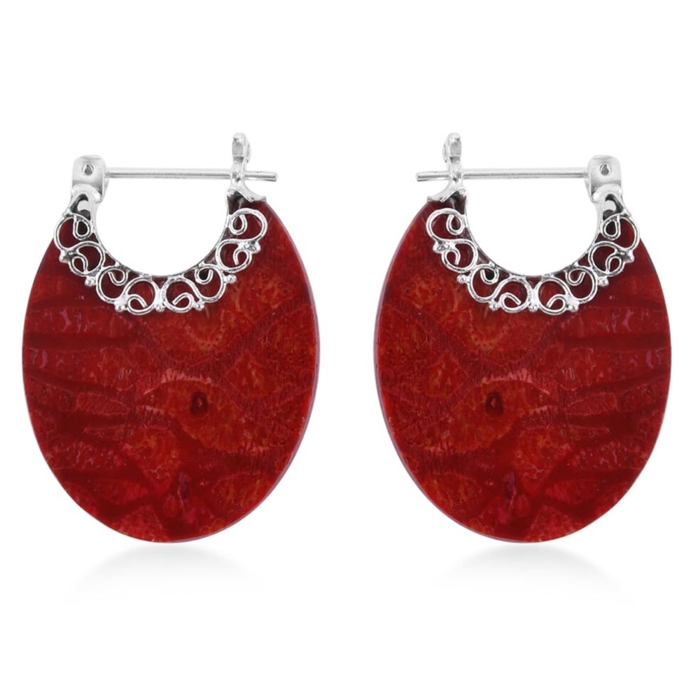 Sponge Coral Earrings in Sterling Silver